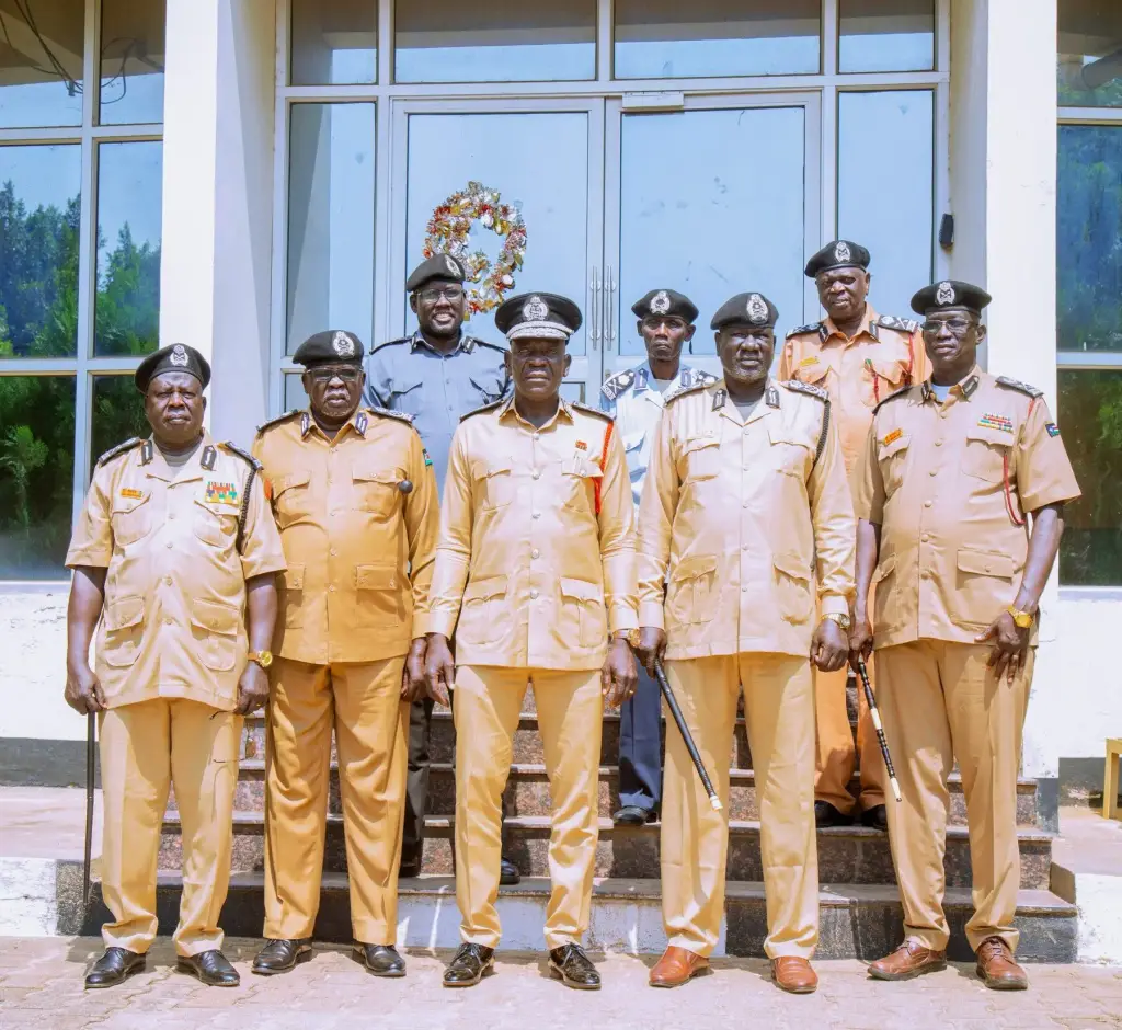Command officers of the National Civil Defense Service in dress uniform